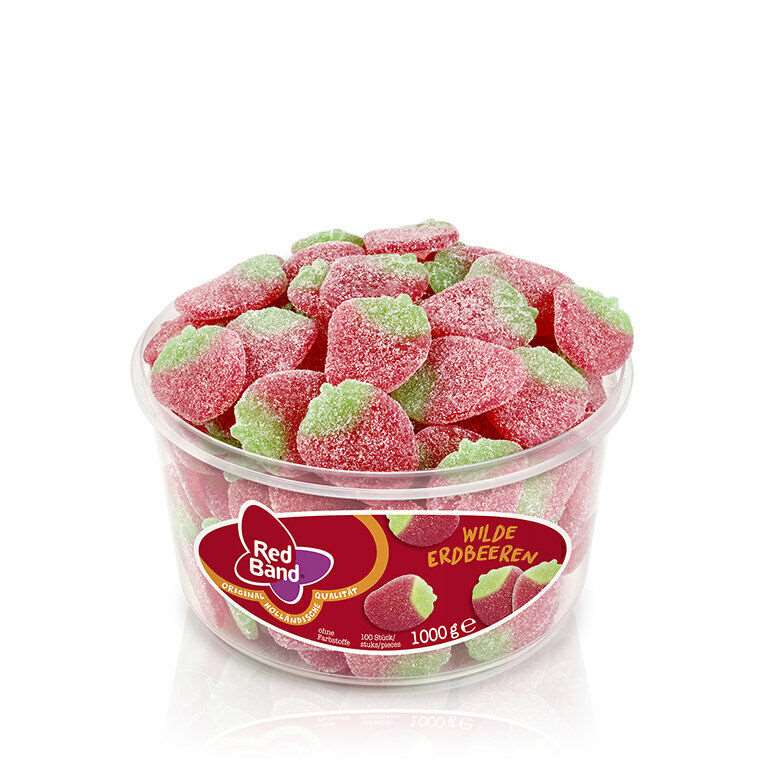 Red Band Fruchtgummi - Wilde Erdbeeren - 100 Stück - Dose