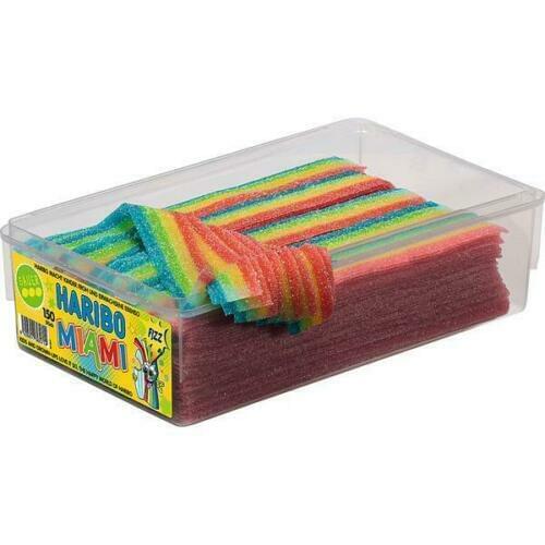 Haribo Miami sauer 150 Stück - Fruchtgummi Regenbogen Dose