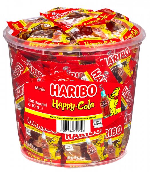 Haribo Happy Cola - Minibeutel-Fruchtgummi-Wurfmaterial -100 Beutel