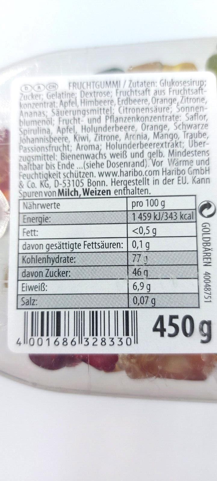 Haribo Goldbären - Fruchtgummi - Dose 450g