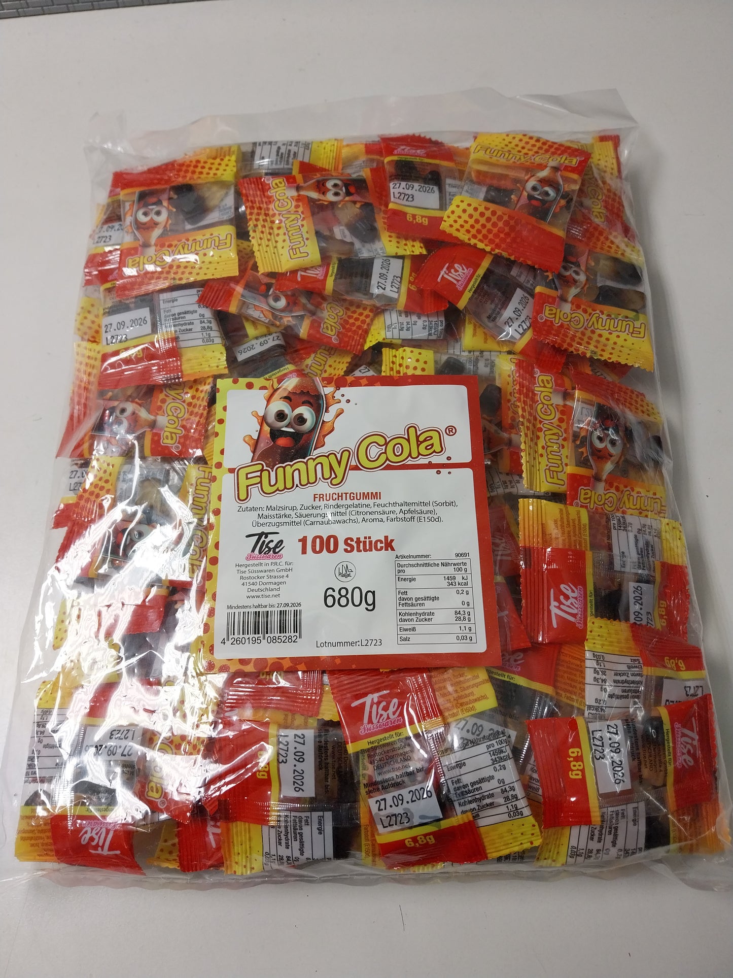Cola Fruchtgummi Beutel ,Karneval- Fasching-Wurfmaterial- 680g