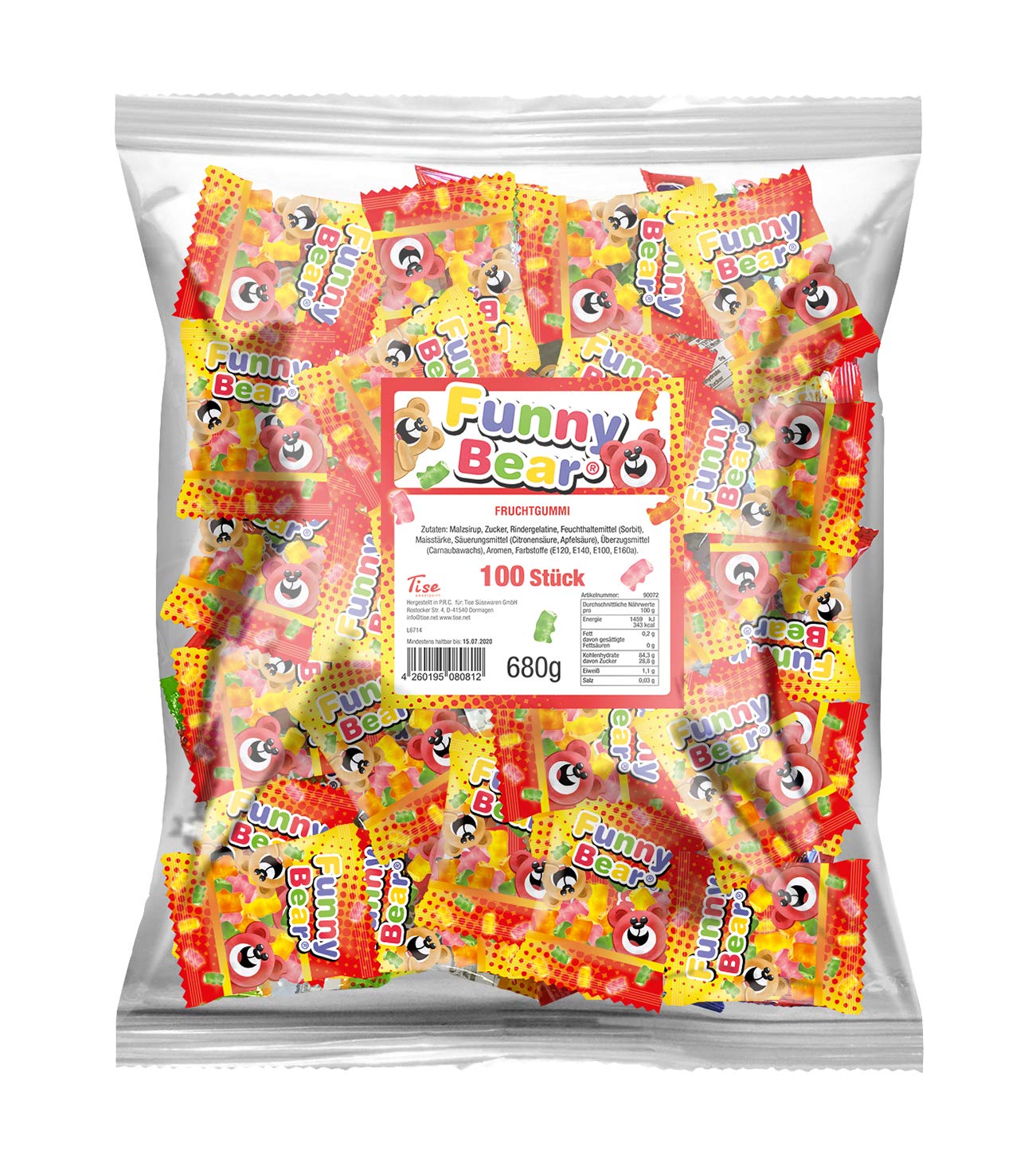 Gummibären Beutel  Fruchtgummi,Karneval- Fasching-Wurfmaterial- 680g