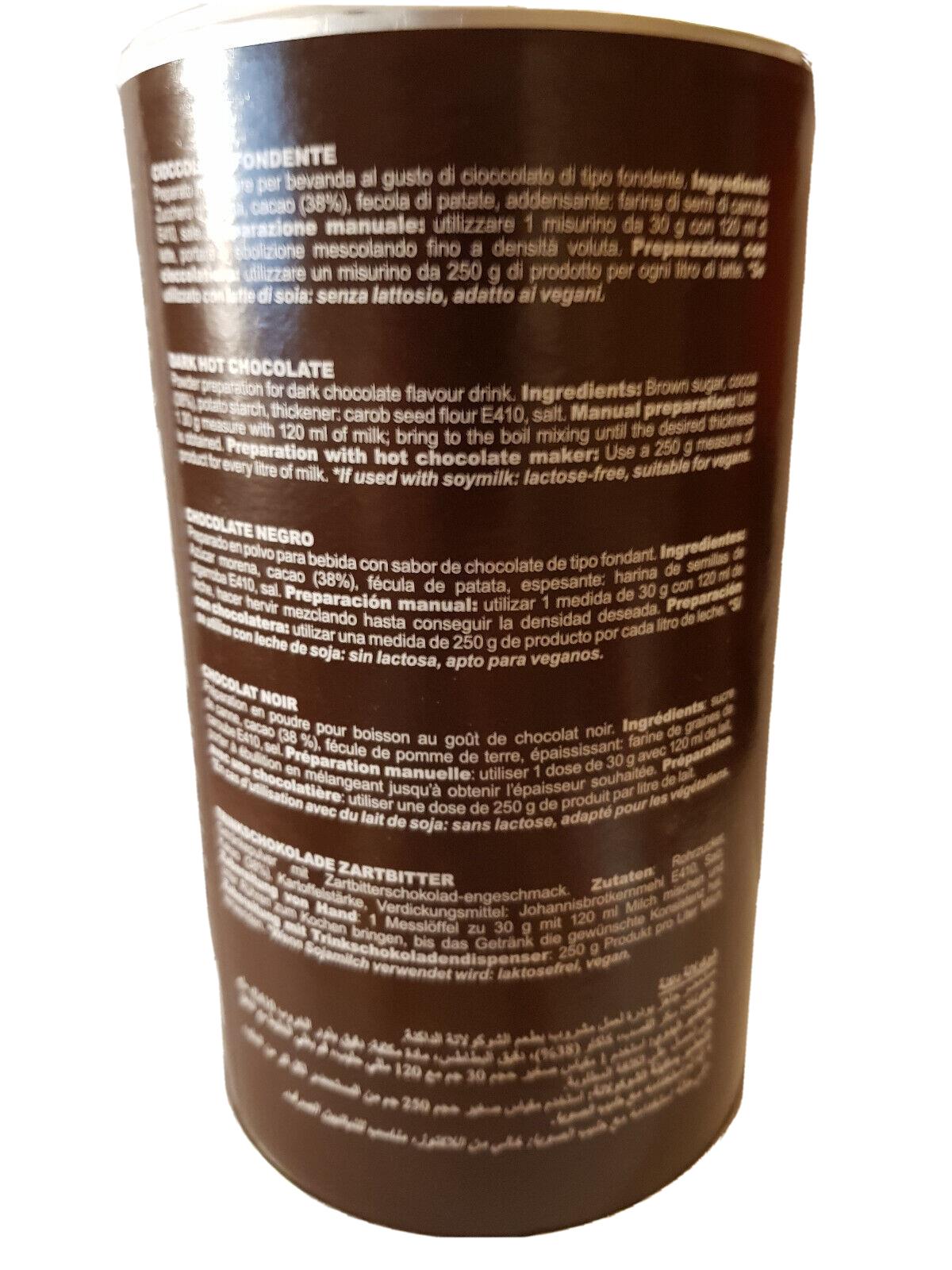 italienische Trinkschokolade Kakao Spezialität Bitter/Fondente 500g Dose