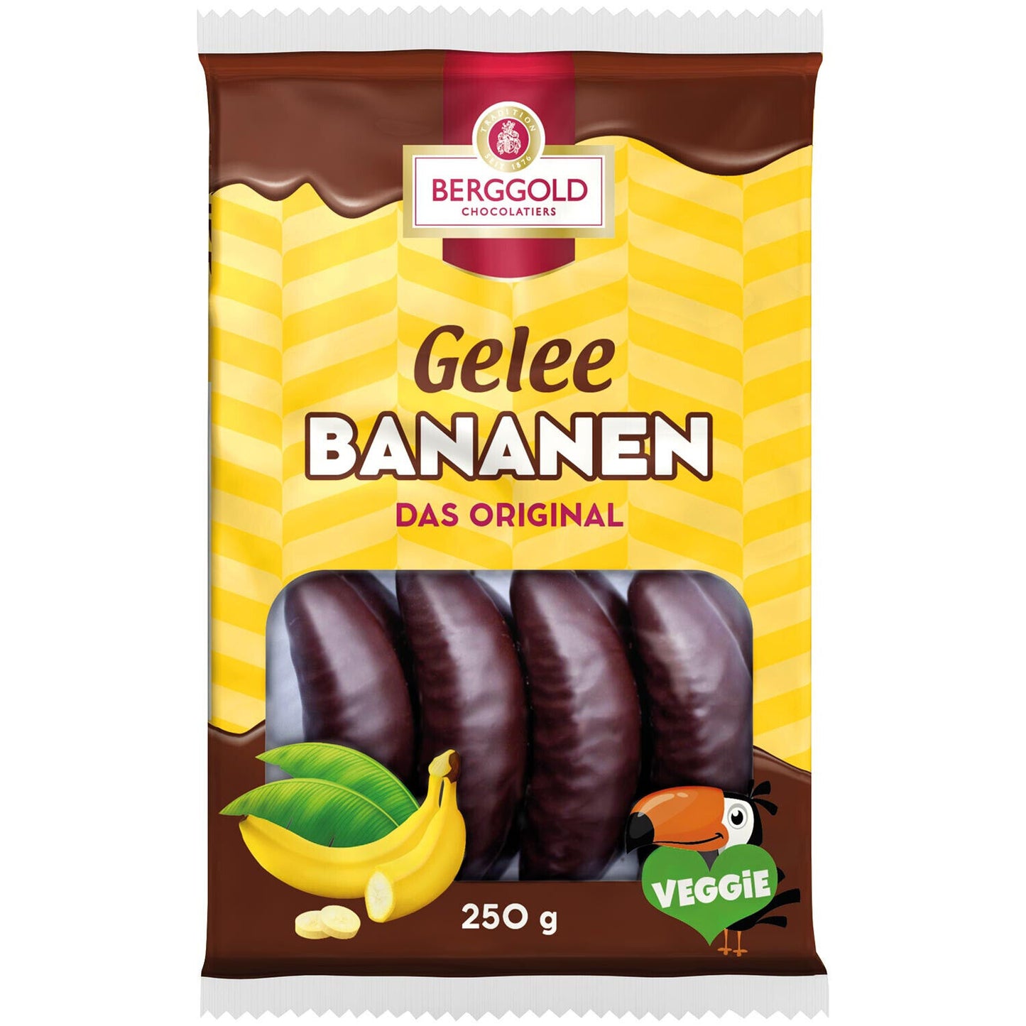 Berggold Gelee Bananen - Das Orginal - Vegan - 1kg 4 x 250g