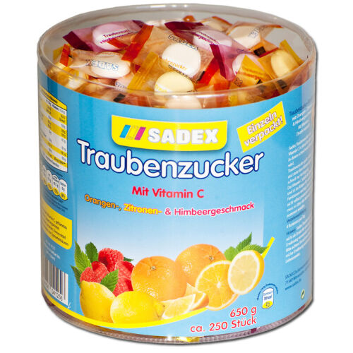 Sadex Traubenzucker Bonbons 250 Stück Beutel einzeln verpackt