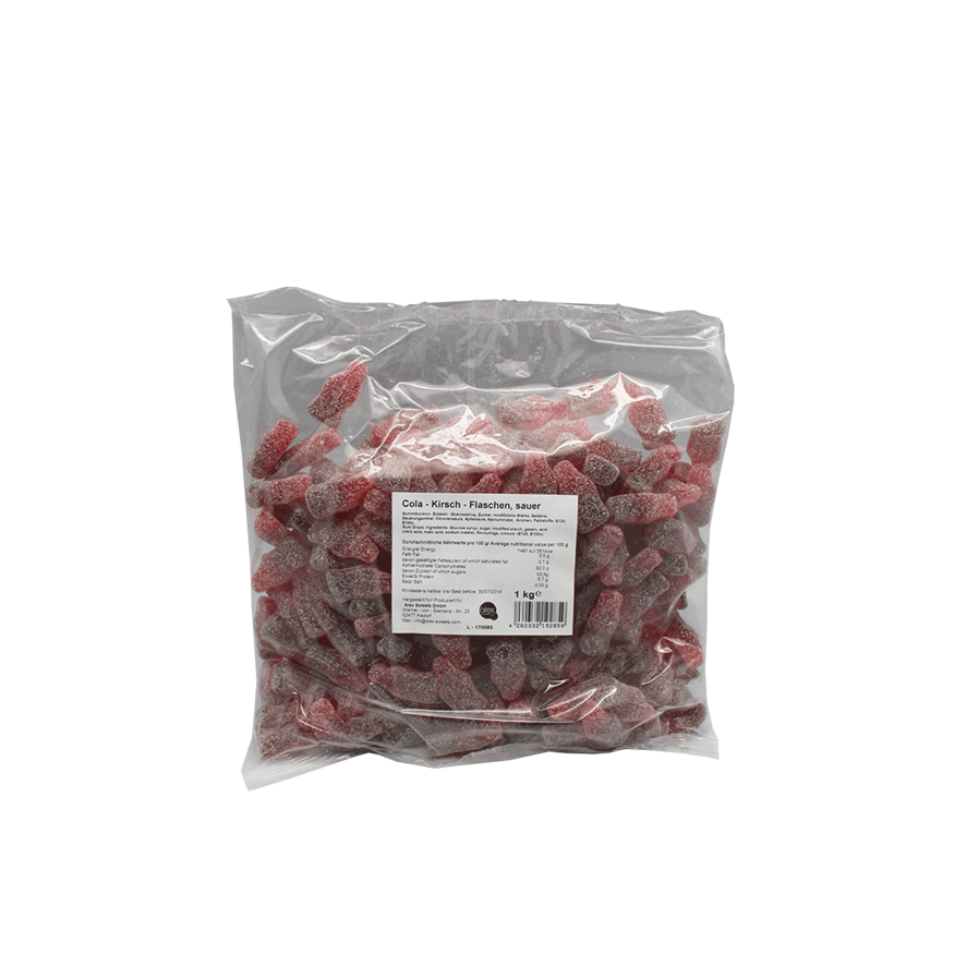 Saure Fruchtgummi-Cherry Colaflaschen 2 kg