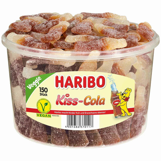 Haribo Kiss-Cola Veggie - Fruchtgummi Dose 150 Stück