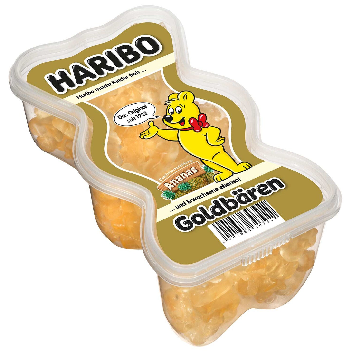 Haribo Goldbären-Ananas-Limited Edition - Fruchtgummi - Dose 450g