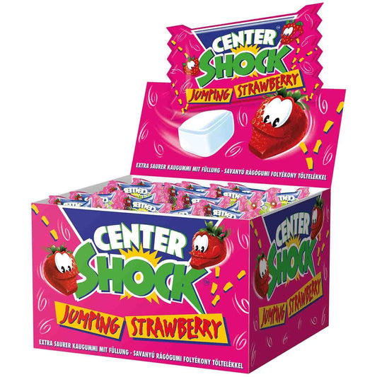 Center Shock Jumping Strawberry - Extra sauer - Kaugummi - 100 Stück