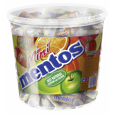 Mentos Mini Fruit Mix 120 Stück - 1,26 kg Dose