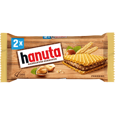 hanuta Einzelportionen Haselnuss Schnitte, 2er - 18 x 44 g Riegel