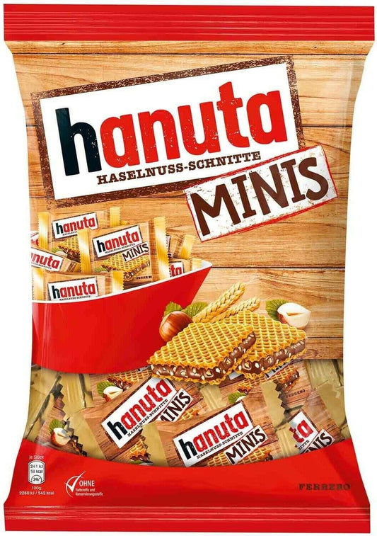 Ferrero Hanuta Minis - einzeln verpackte Haselnuss Schnitte 200g