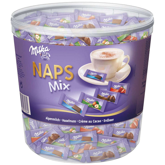 Milka Naps Mix 4 versch.Sorten - Mini Schokolade Täfelchen - 1000g - Cool-Drinks