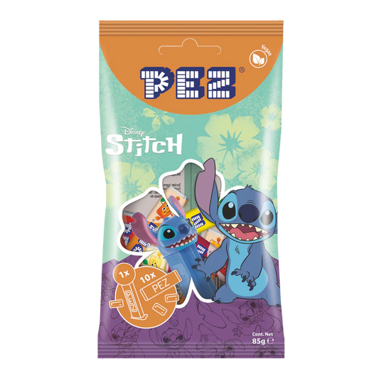 PEZ Spender Stitch & 10 PEZ Frucht Bonbons 85g im Beutel