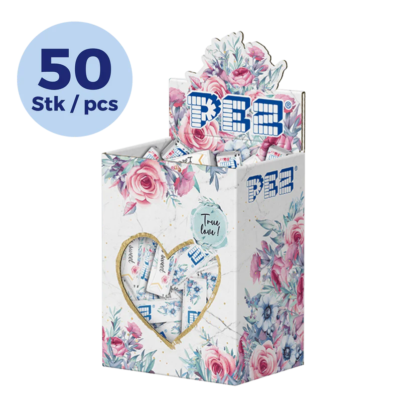PEZ Bonbons "Love is sweet" in der Hochzeitsbox 50 Stück
