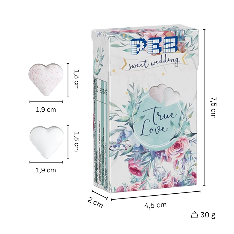 PEZ Bonbons Fizzy-Brauseherzen im Hochzeitsdesign 2 x 30g