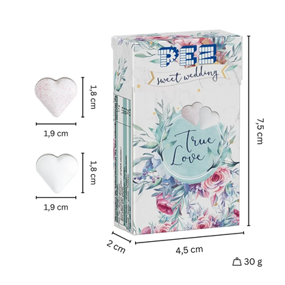 PEZ Bonbons Fizzy-Brauseherzen im Hochzeitsdesign 2 x 30g