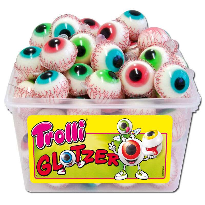 Trolli Glotzer Fruchtgummi,Kindergeburtstag, Dose 60 Stk.