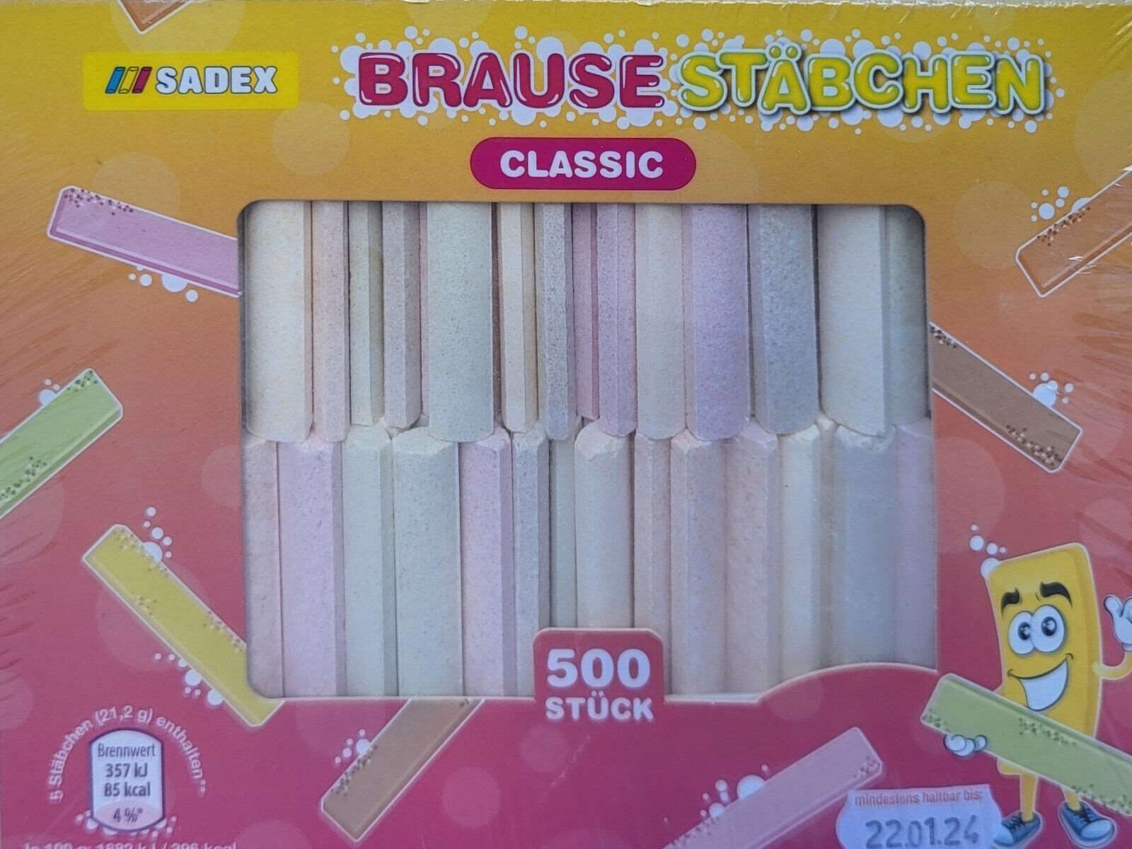 Sadex Brausestäbchen Classic - NEU 500 Stück – lecker