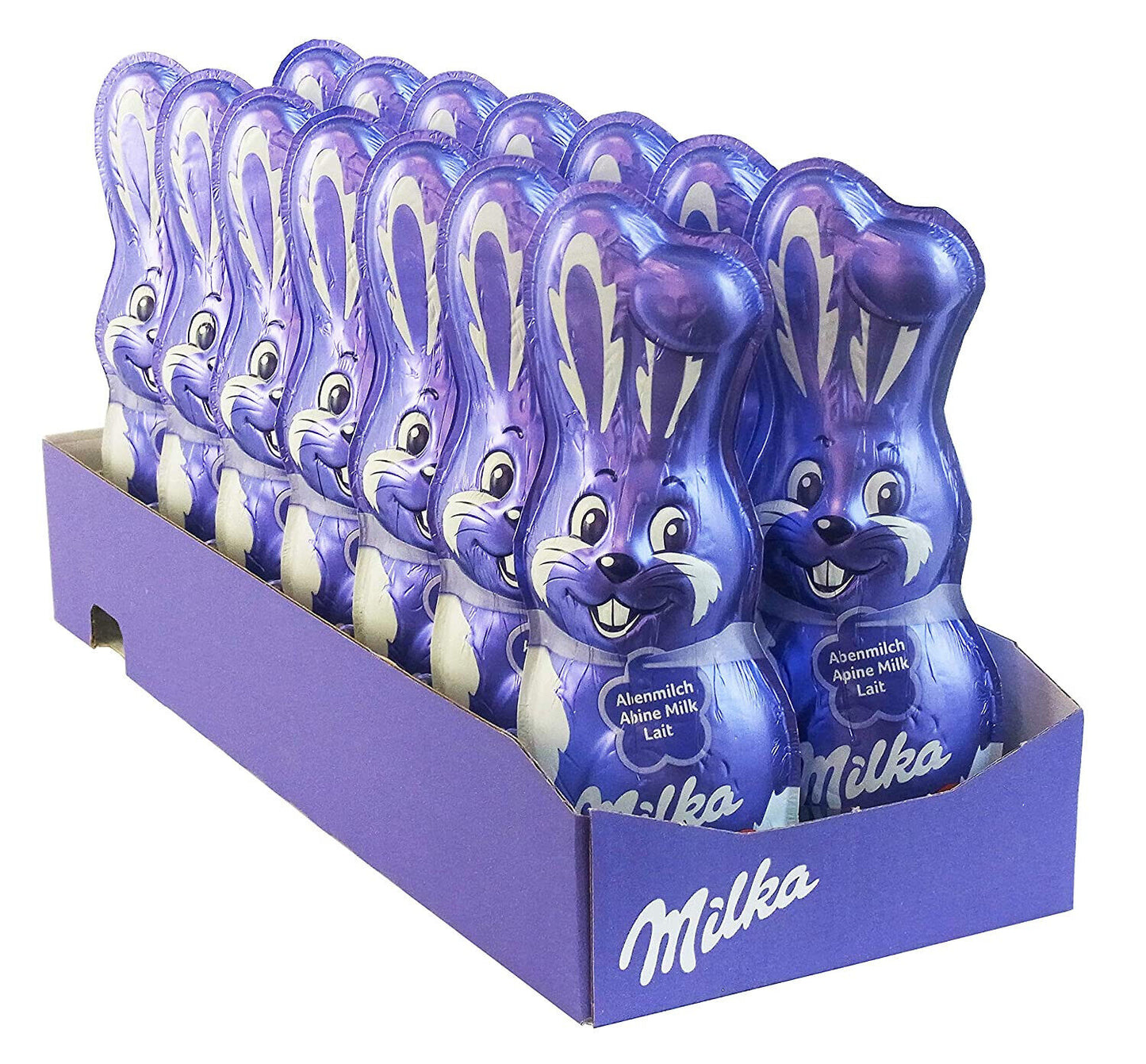 Milka Schmunzelhase Alpenmilch Osterhase 14 x 90g