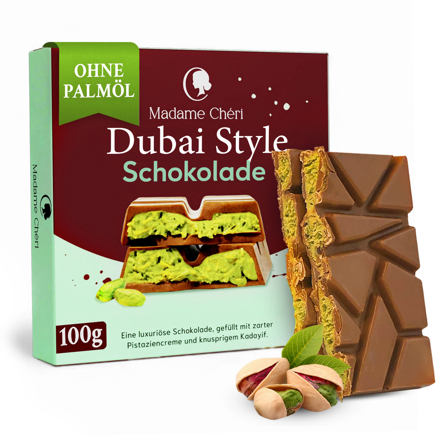Madame Chéri „Dubai Style“ Schokolade Pistazie 100g